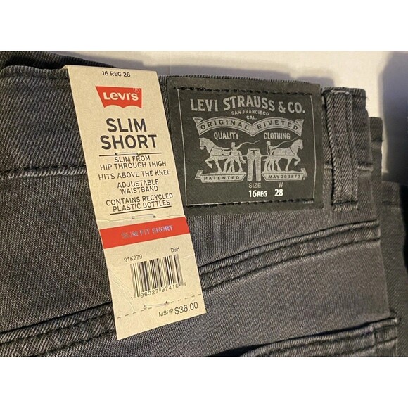 Lot 2 NWT YOUTH KIDS BOYS LEVI'S SLIM SHORTS DRY STRETCH PERFORMANCE SZ 16 (28) - Picture 5 of 16
